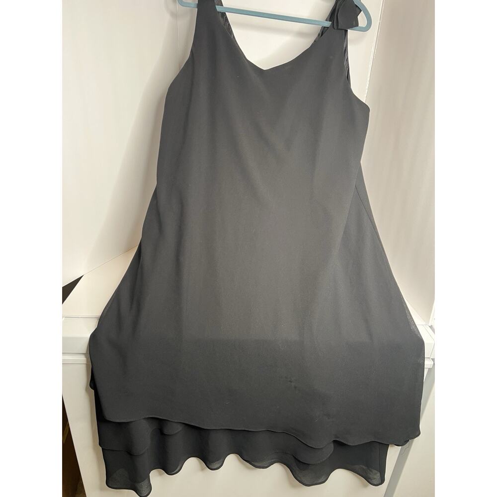 Ultra Dress New York Black Tiered Hem Sleeveless Gown Bow Shoulder‎ Size 22W